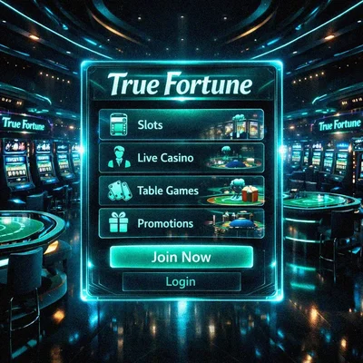 Glowing digital casino interface navigation