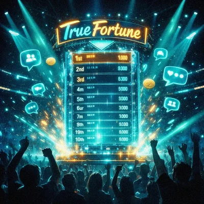 Network of glowing avatars and a trophy
